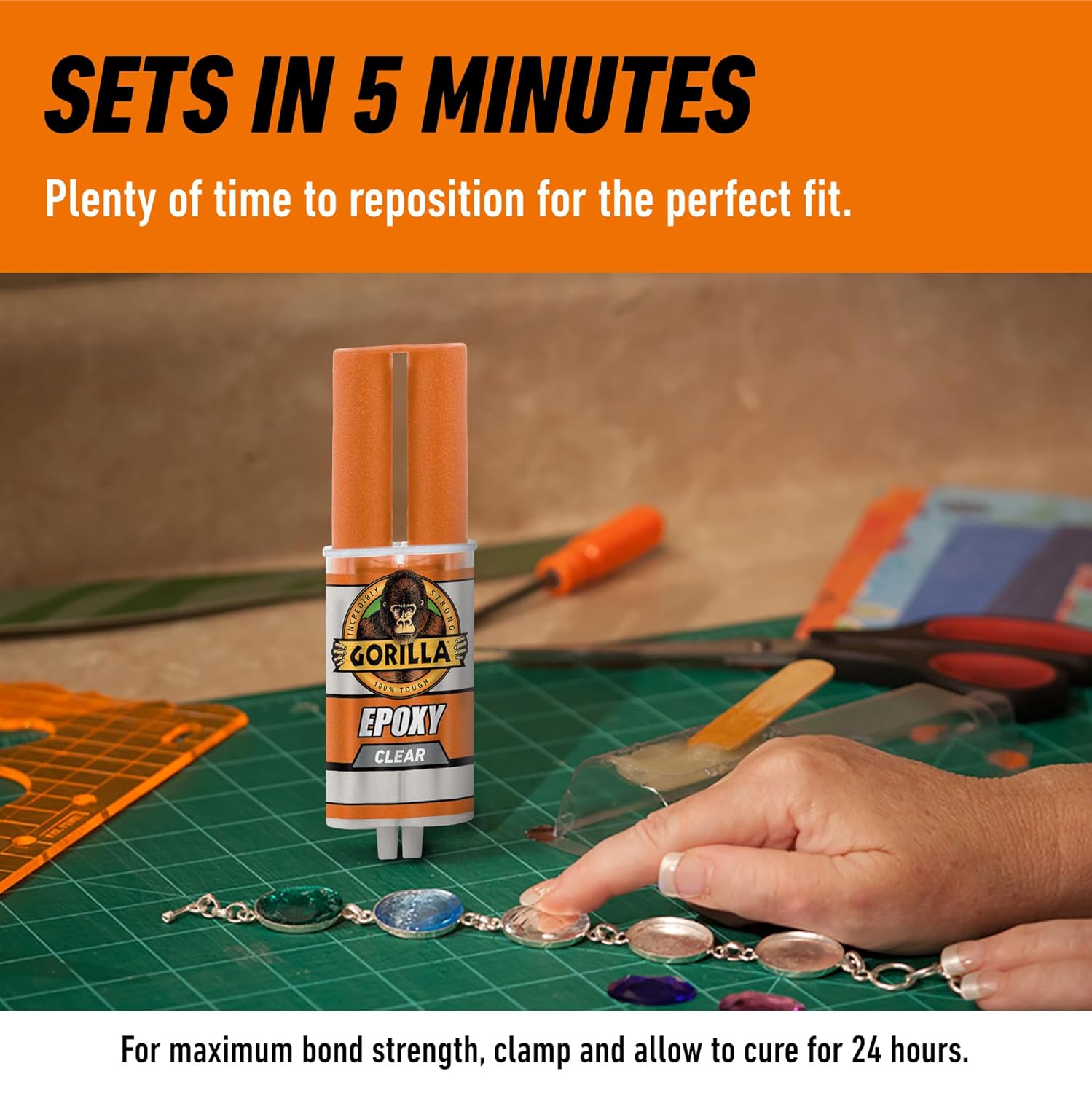 Gorilla 2 Part Epoxy, Clear Epoxy, 0.85 Ounce Syringe (Pack of 1) - 5 Minute