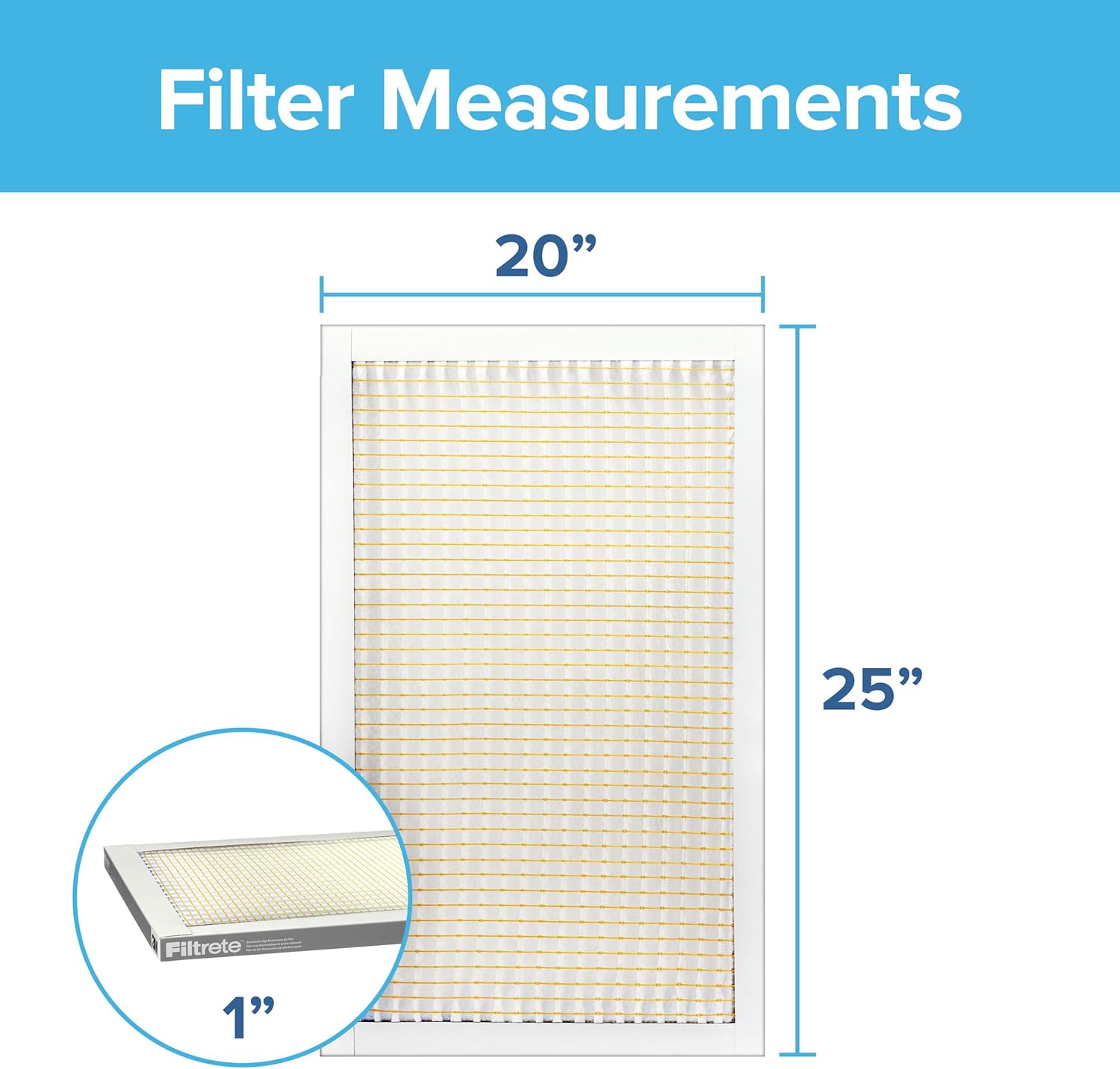 Filtrete 20x25x1 Air Filter MERV 5, 6-Pack AC Furnace HVAC Filters for Home