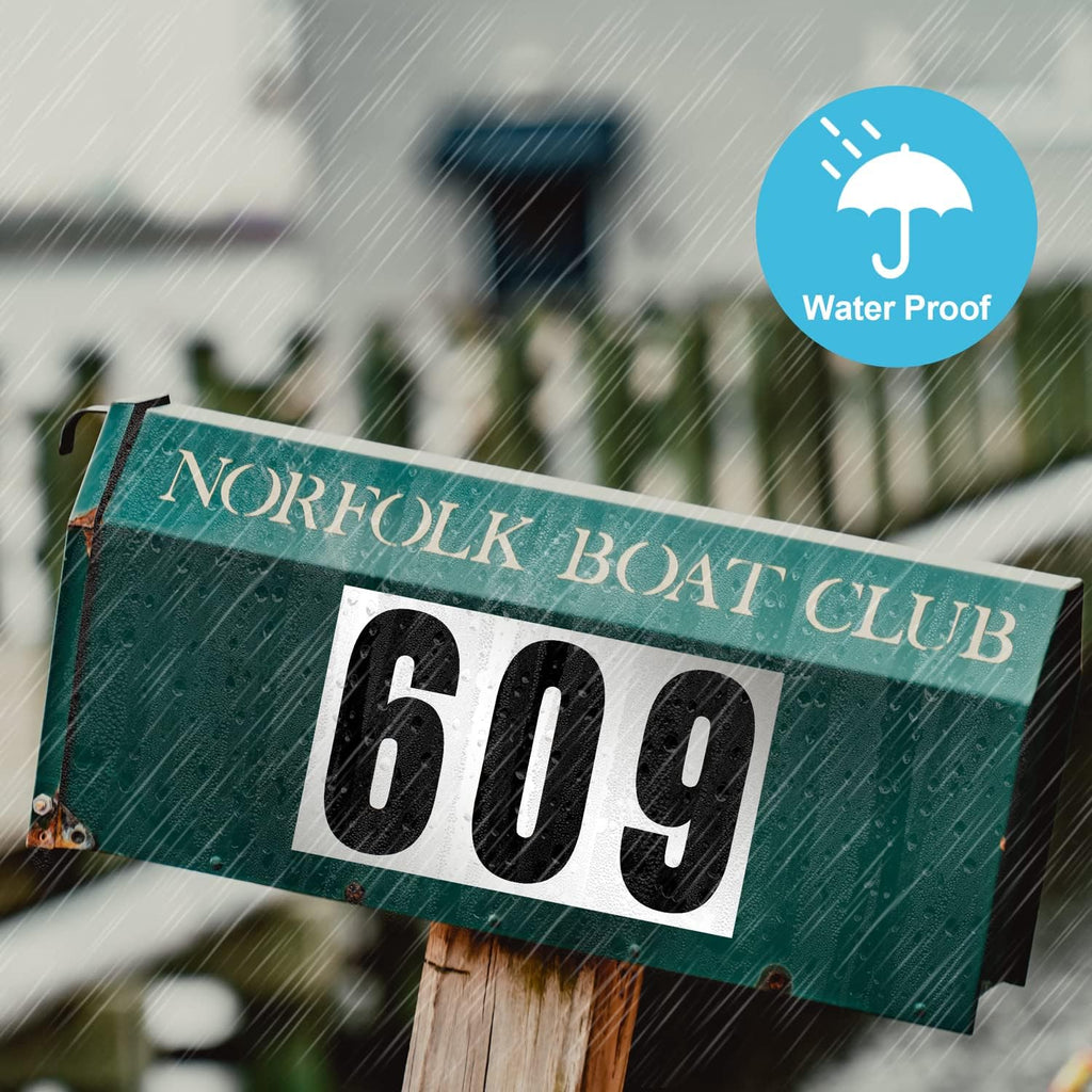 60 Numbers, Reflective Adhesive Mailbox Number Pack, 3", Waterproof Number