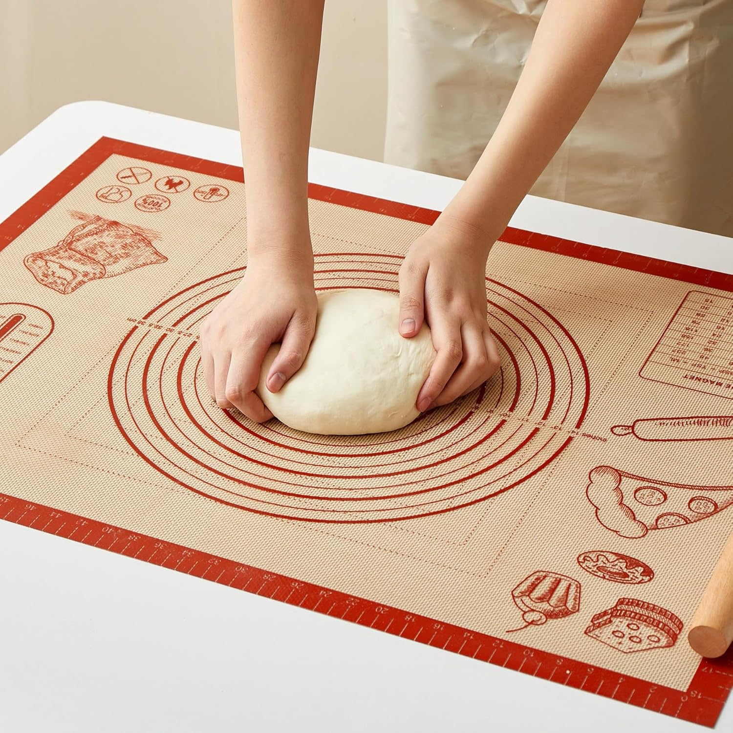 Silicone Baking Pastry Dough Mat - 28x20Inch Extra Large Cookie Bread Rolling