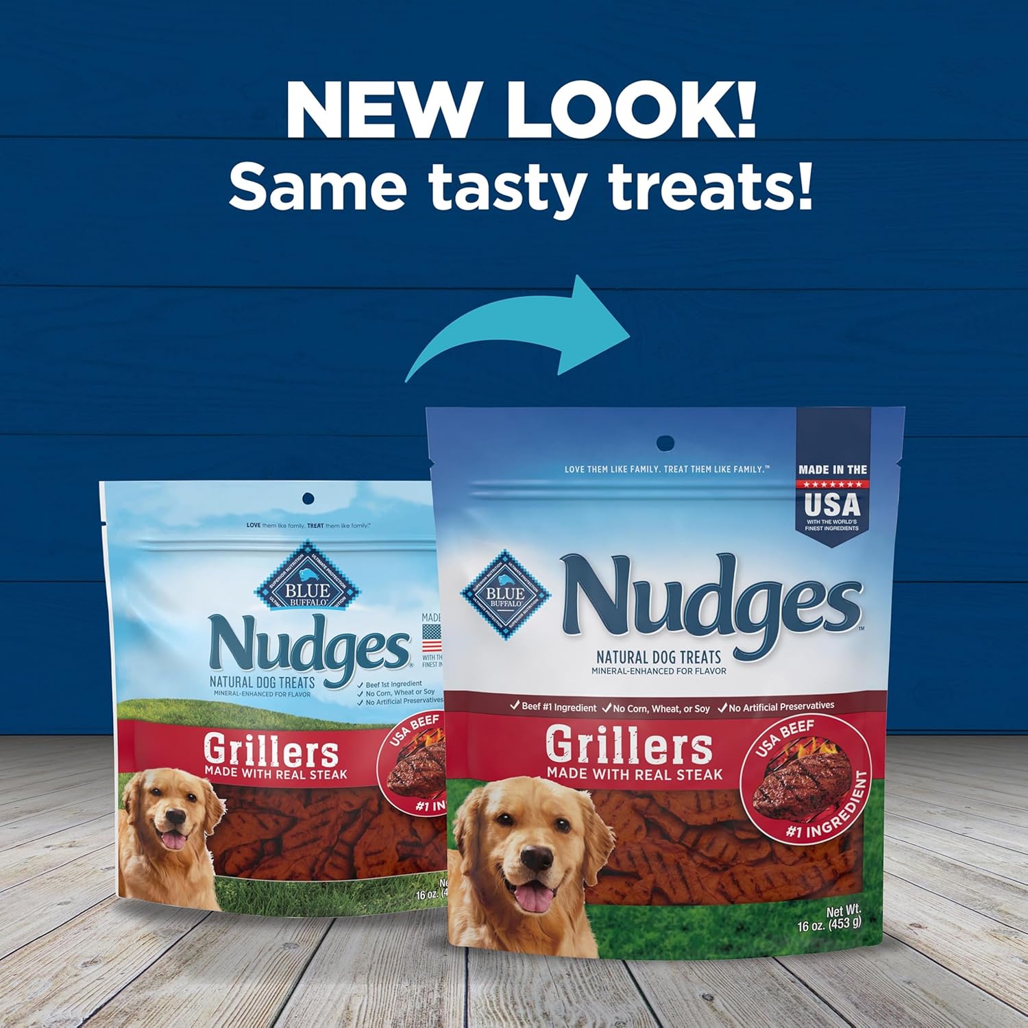 Blue Buffalo Nudges Grillers Natural Dog Treats, Made in the USA with Real