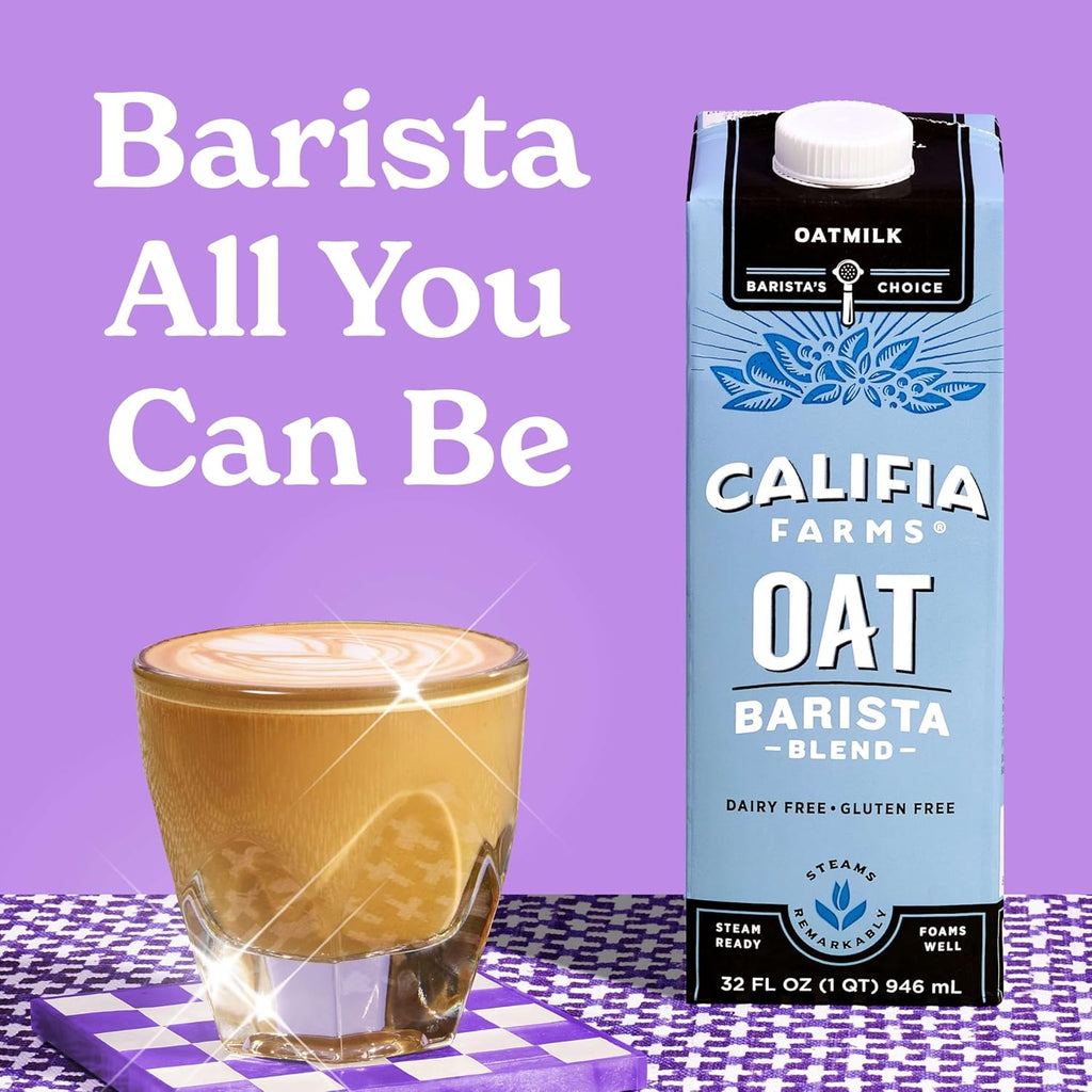 Califia Farms - Oat Barista Blend Oat Milk, 32 Oz (Pack of 6), Shelf Stable