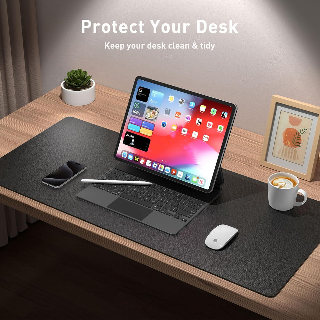 Aothia Non-Slip Waterproof PU Leather Desk Pad Protector for Mouse, Writing