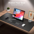 Aothia Non-Slip Waterproof PU Leather Desk Pad Protector for Mouse, Writing