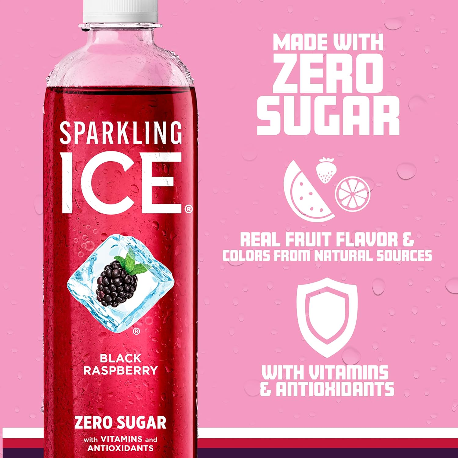 Sparkling Ice, Black Raspberry Sparkling Water, Zero Sugar Flavored Water