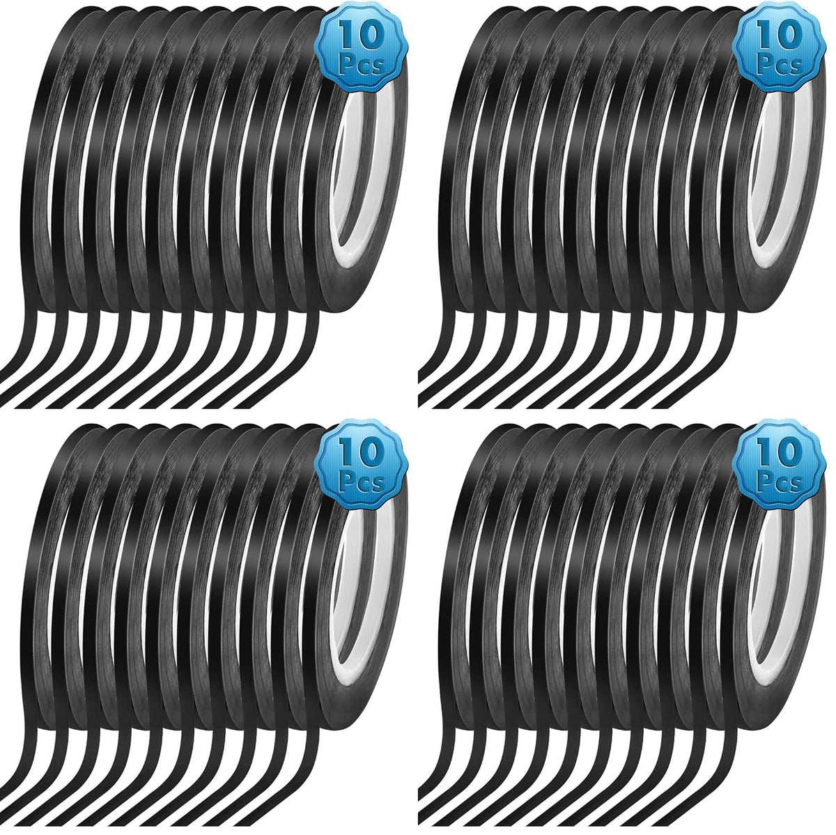 cridoz 10 Rolls 1/8 Pinstripe Tape Dry Erase Board Tape Whiteboard Thin Tape Lines
