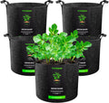 VIVOSUN 5-Pack 5 Gallon Grow Bags Heavy Duty 300G Thickened Nonwoven Plant