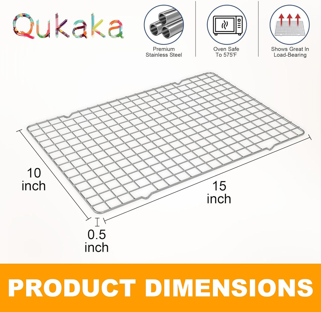 2PCS Cooling Racks for Cooking and Baking - 10" x 15"Heavy Duty Stainless