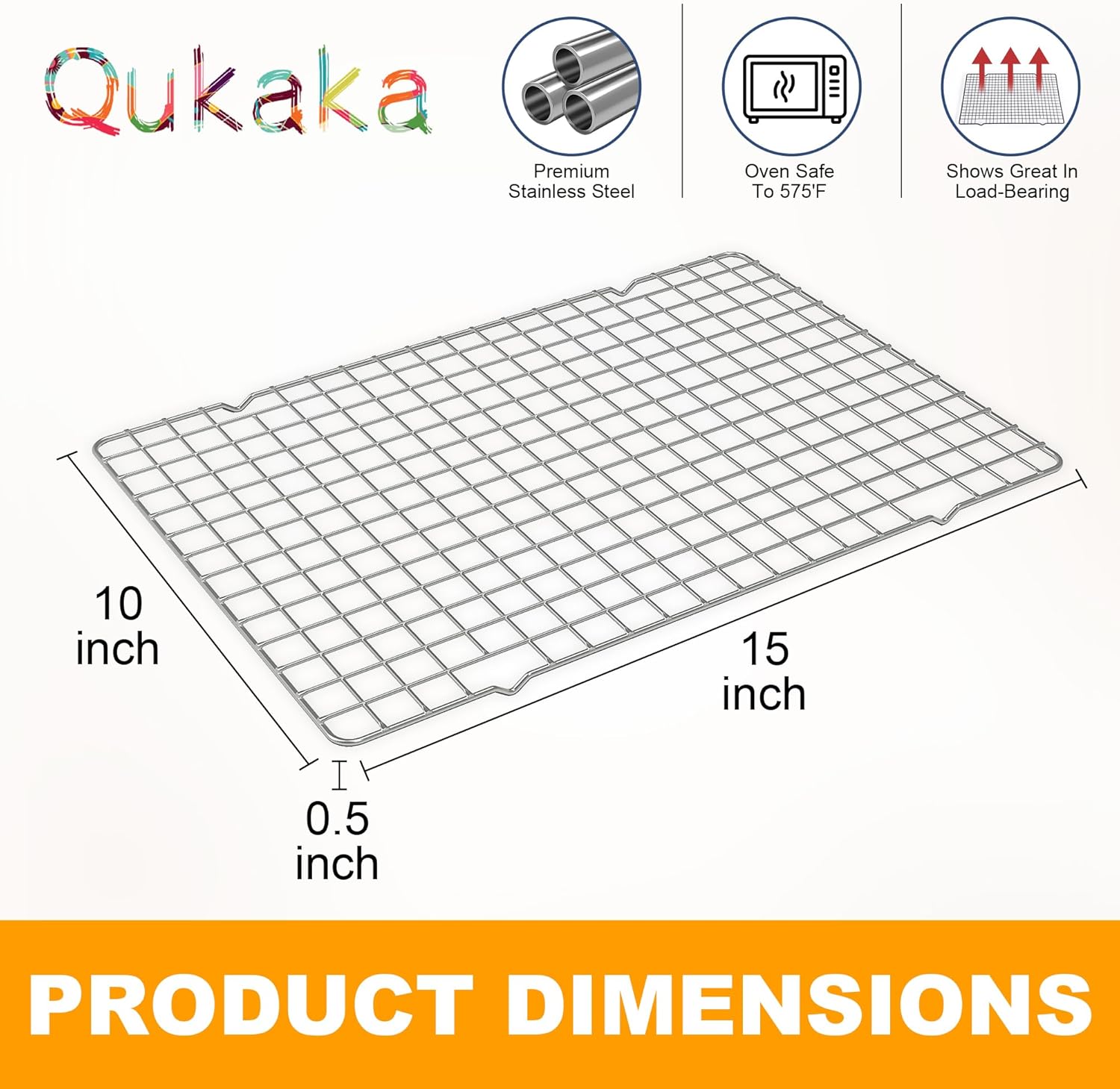 2PCS Cooling Racks for Cooking and Baking - 10" x 15"Heavy Duty Stainless