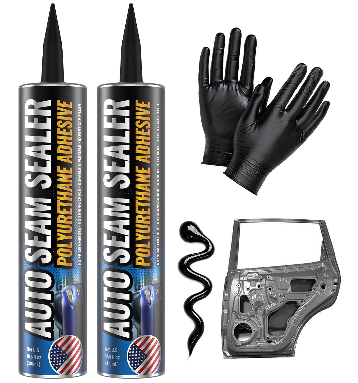 [Black] 2 Pack Professional Automotive Seam Sealer