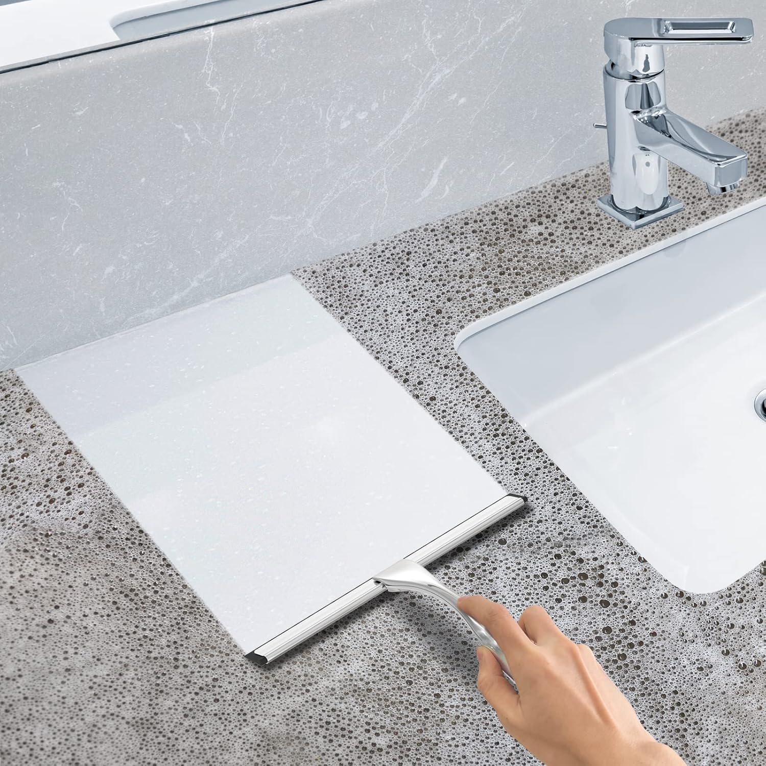 All-Purpose Stainless Steel Shower Squeegee for Shower Glass Door with 2
