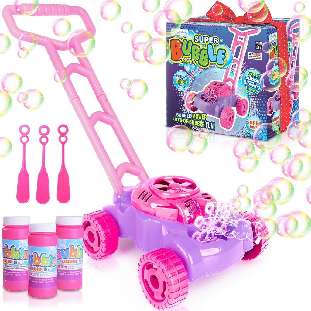 ArtCreativity Bubble Lawn Mower for Toddlers 1-3, Bubble Machine for