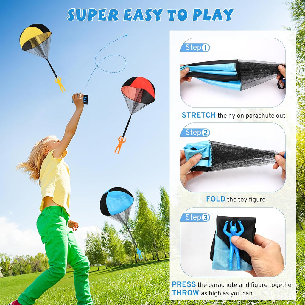 Parachute Toy for Kids, Outdoor Toys Flying Parachute Men, Inside & Outside