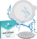 25 Pack Disposable Shower Drain Hair Catcher Mesh Stickers - Peel & Stick