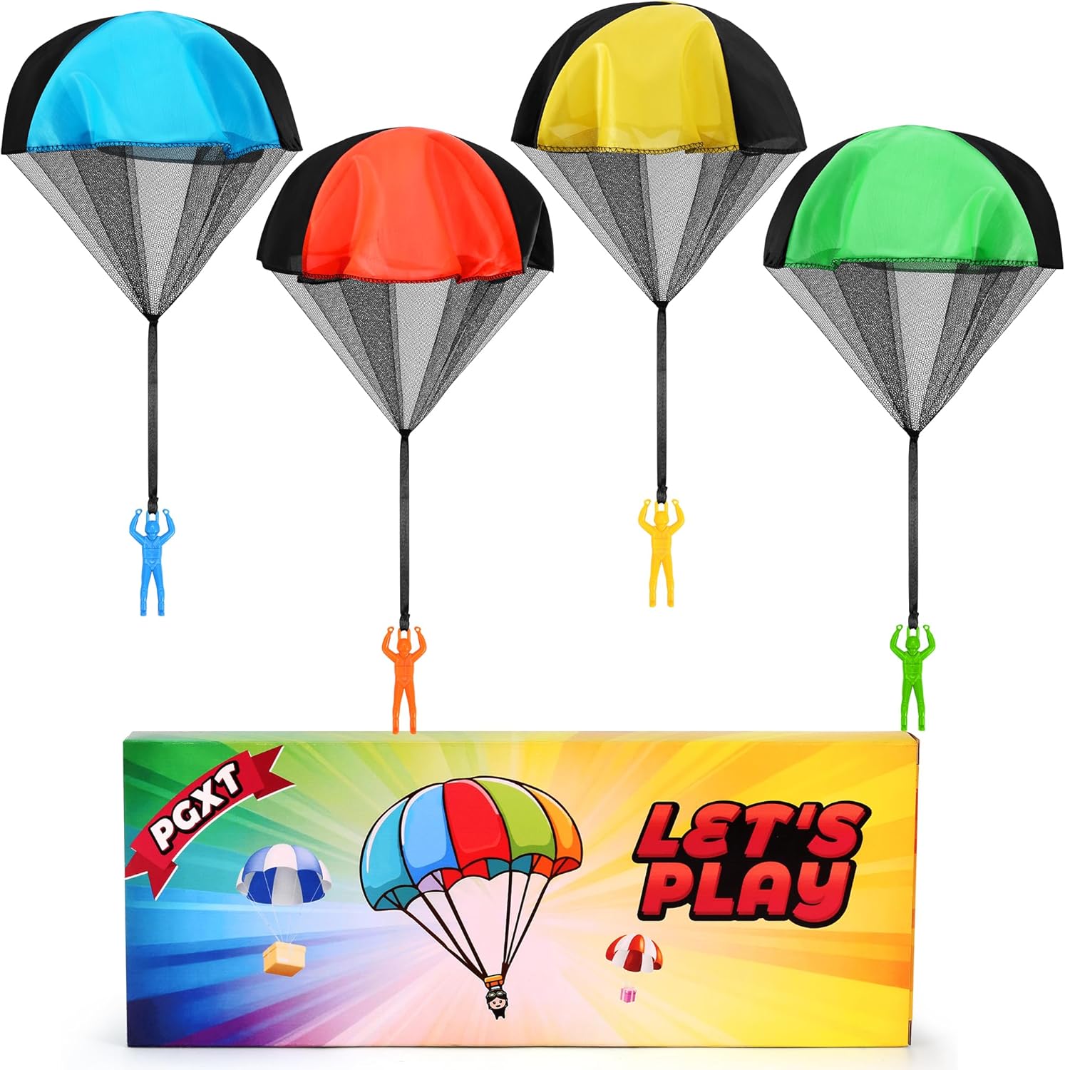 Parachute Toy for Kids, Outdoor Toys Flying Parachute Men, Inside & Outside