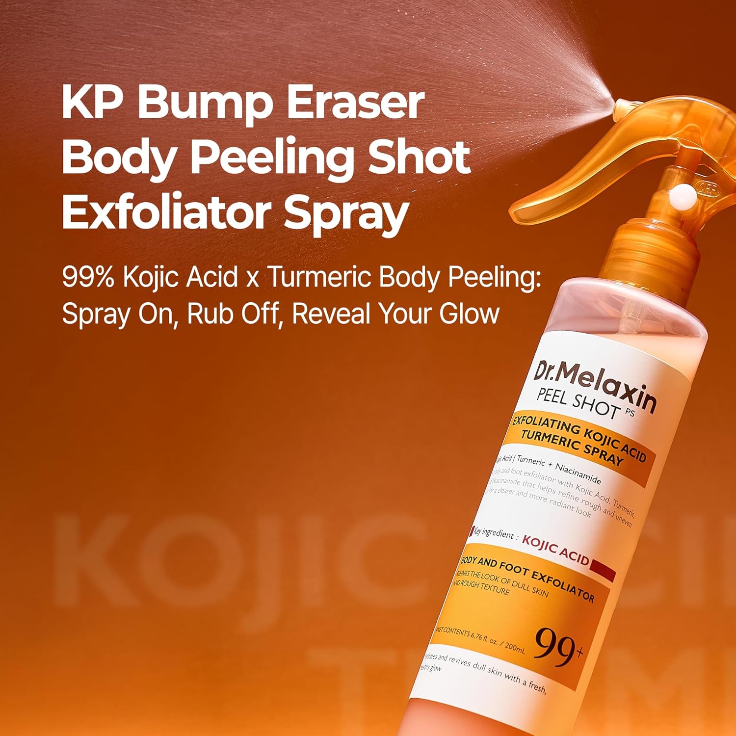 Dr.Melaxin Body Keratin Care Kojic Acid Turmeric Spray with AHA & PHA, Gentle