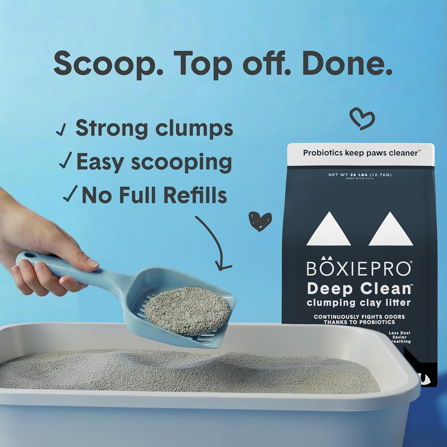 Boxie Probiotic Cat Litter, 40 Day Odor Control, Clumping Clay Kitty Litter