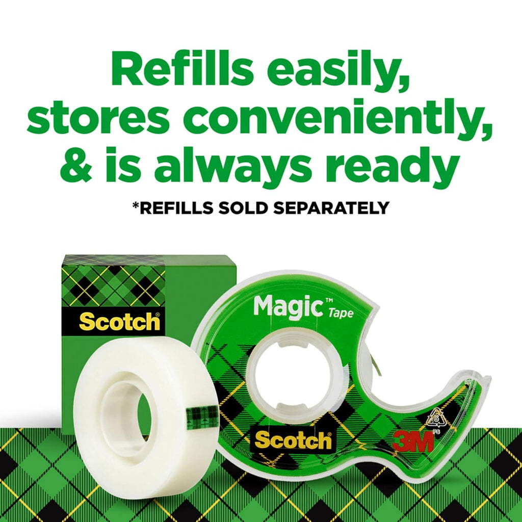 Scotch Magic Tape, 3 Dispensered Rolls, Numerous Applications, Invisible