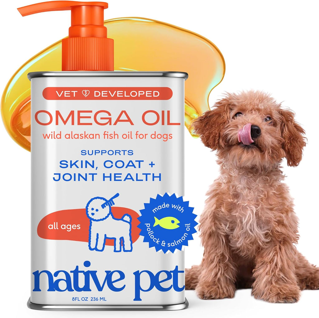 Native Pet Omega 3 Fish Oil for Dogs & Cats ‰ÛÒ Wild Alaskan Salmon Oil for