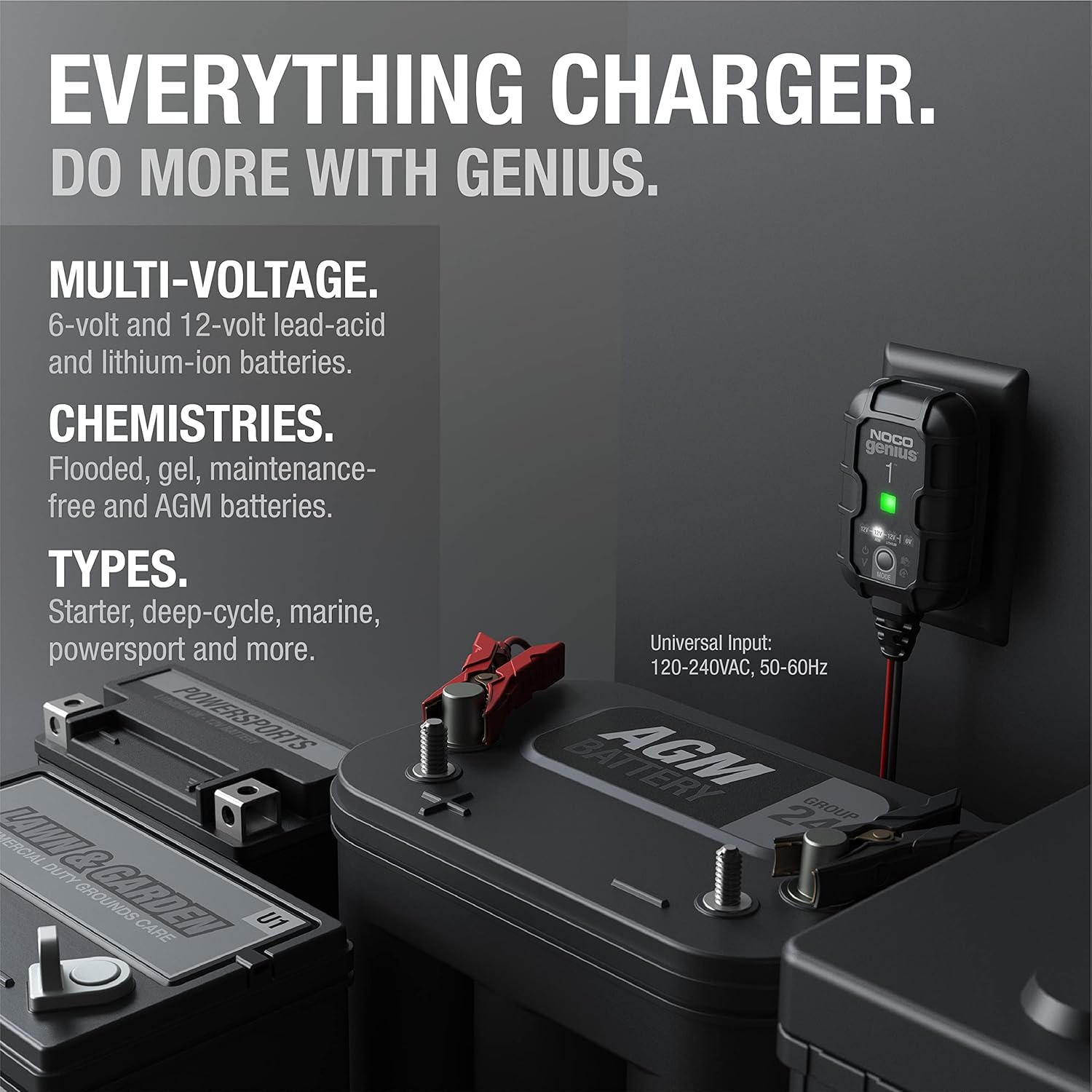 NOCO GENIUS1: 1A 6V/12V Smart Battery Charger ‰ÛÒ Automatic Maintainer
