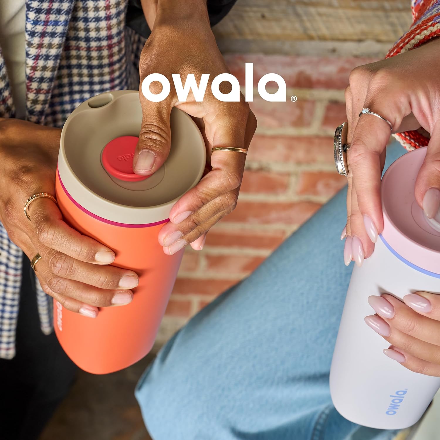 Owala SmoothSip Slider Insulated Stainless Steel Coffee Tumbler, Reusable