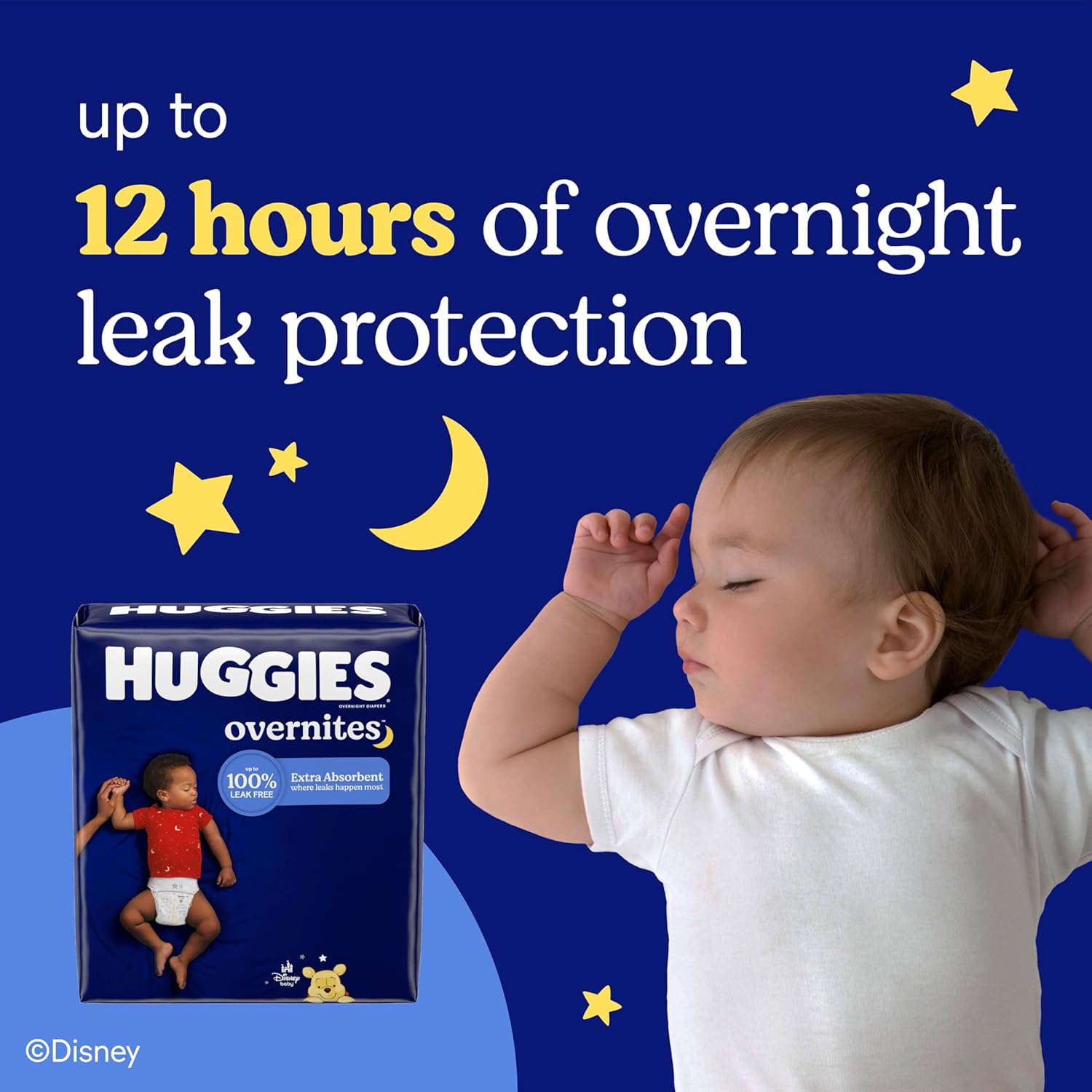 Huggies Overnites Size 5 Overnight Diapers (27+ lbs), 50 Ct, Packaging May