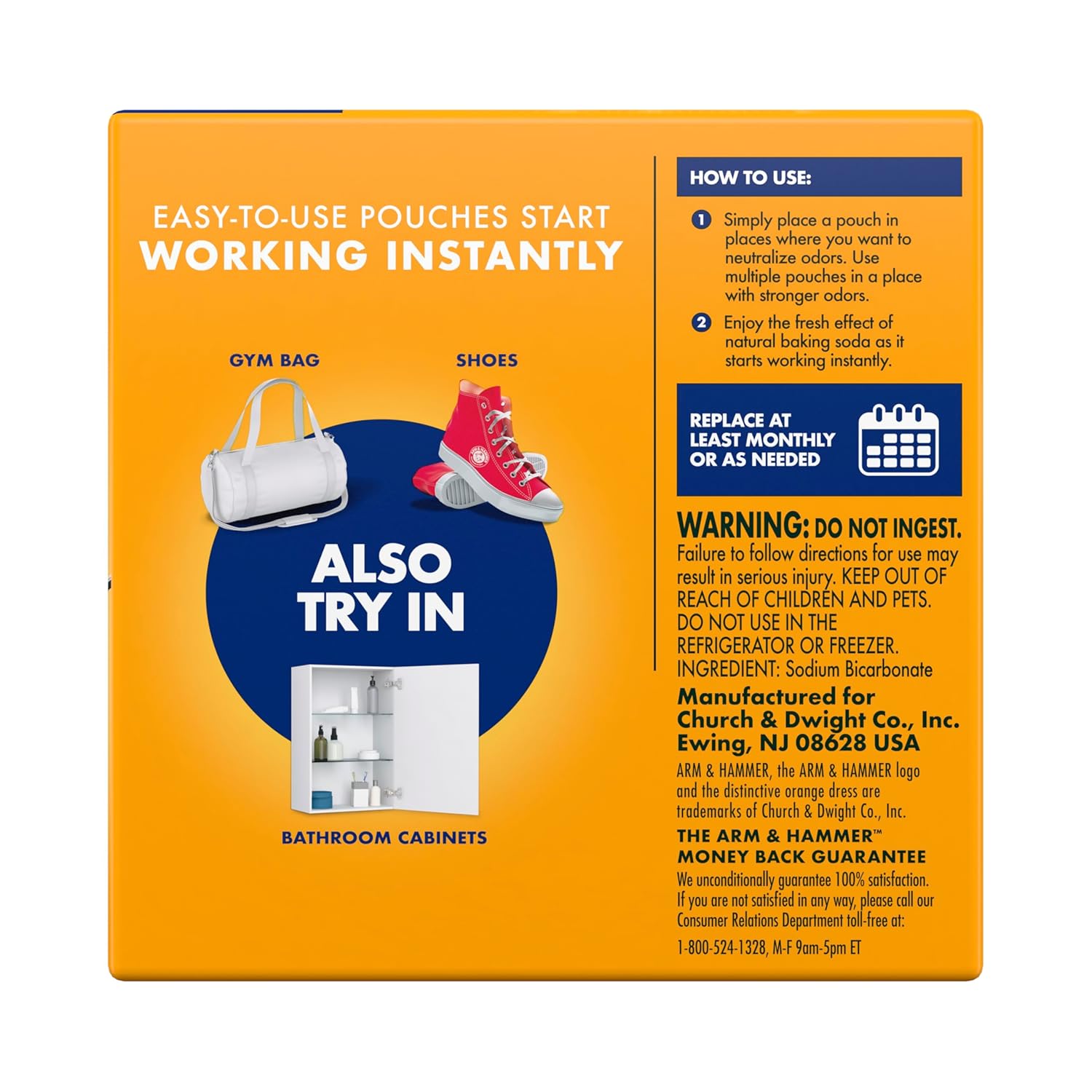 Arm & Hammer Fresh Effects Odor Neutralizing Baking Soda Pouches, Unscented