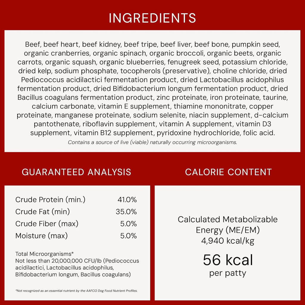 Stella & Chewy's Freeze-Dried Raw Dinner Patties - Beef Recipe - High Protein
