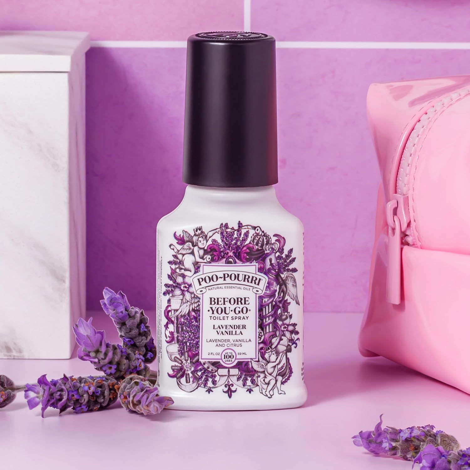 Poo-Pourri Before-You-Go Toilet Spray, Lavender Vanilla, 2 Fl Oz, Up to 100