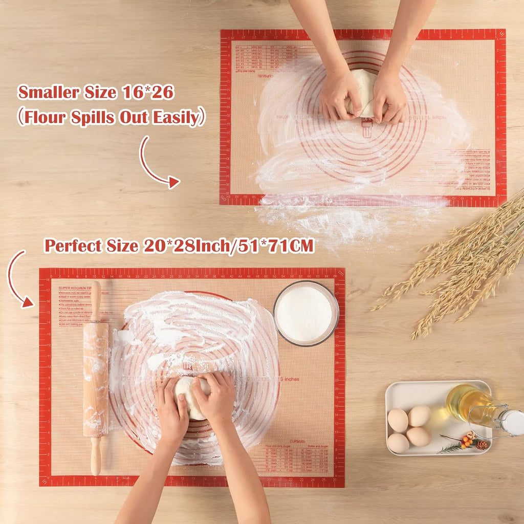 Non-slip Silicone Pastry Mat Extra Large with Measurements 28''By 20'' for