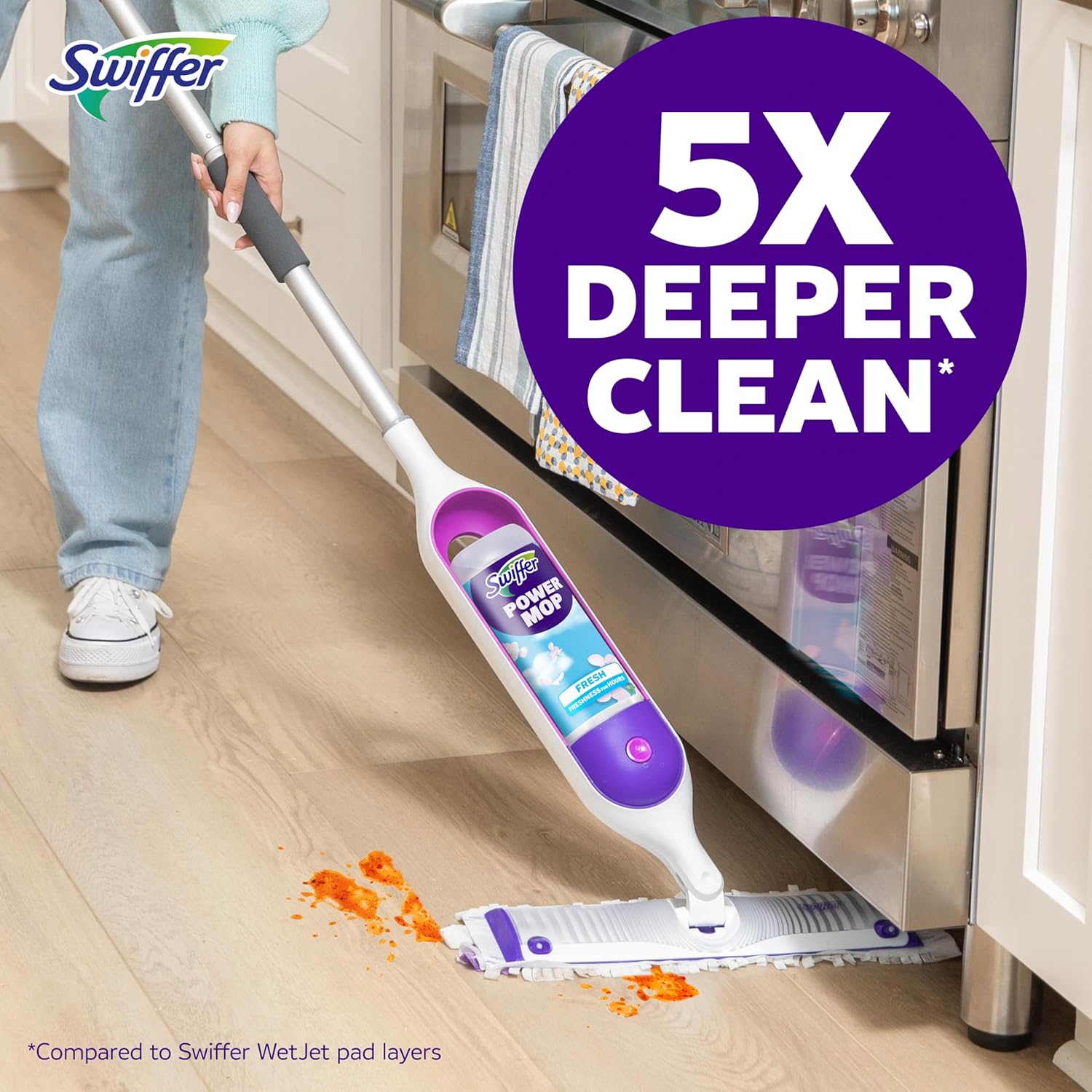 Swiffer PowerMop Multi-Surface Mopping Pad Refills for Floor Cleaning, 11