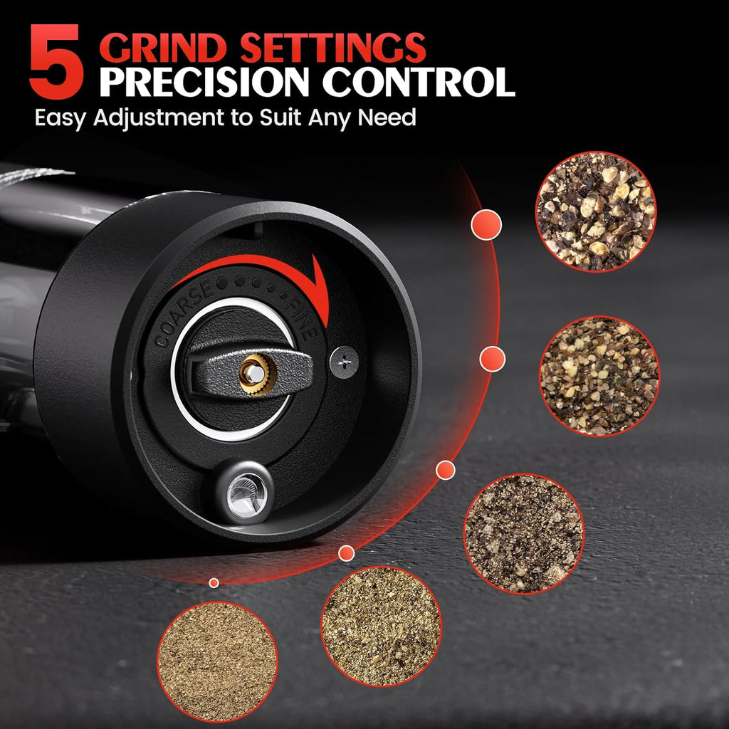 Electric Salt and Pepper Grinder Set Automatic Battery Pepper Mill Shakers