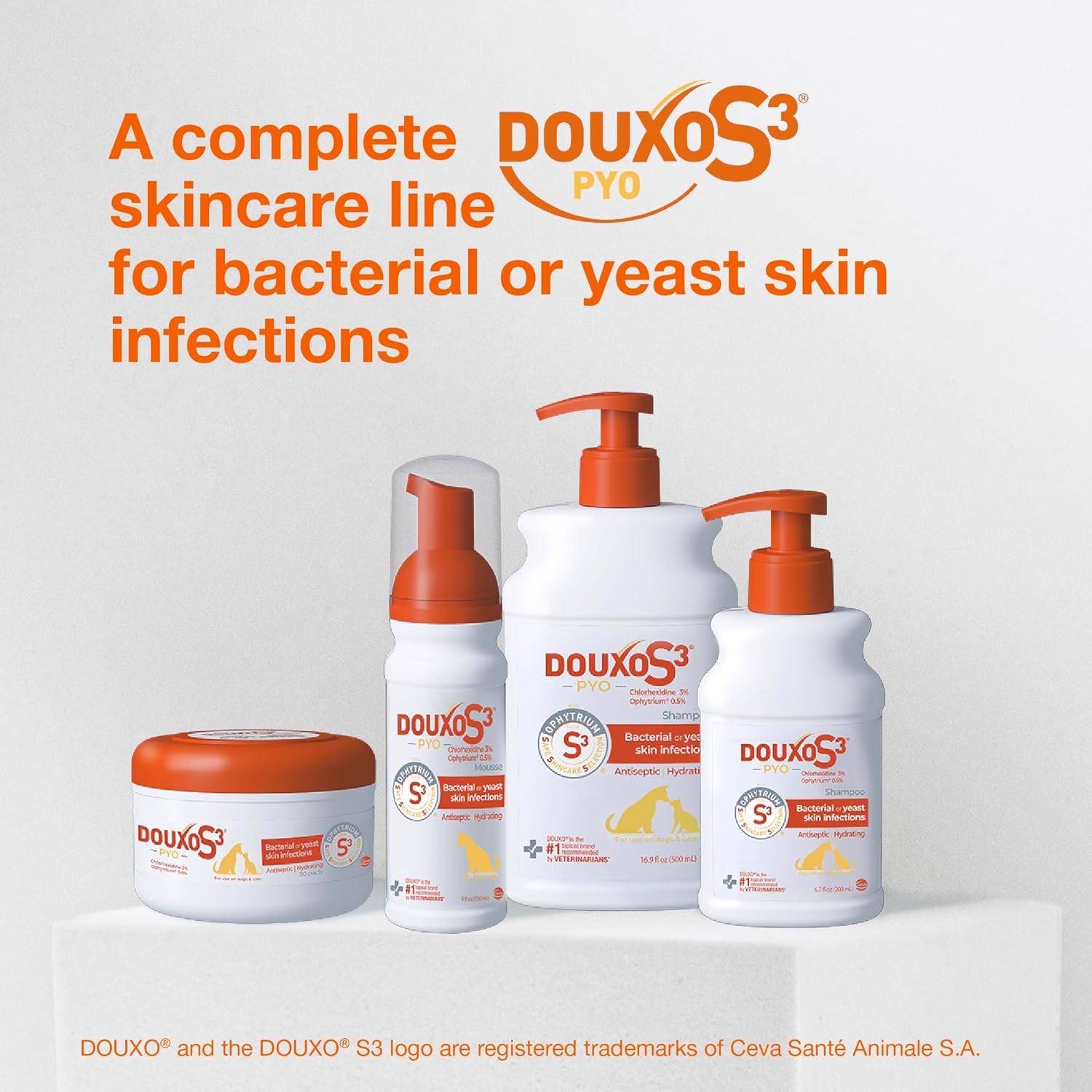 Douxo S3 Pyo Pads, Contains 3% Chlorhexidine & 0.5% Ophytrium, Antiseptic &