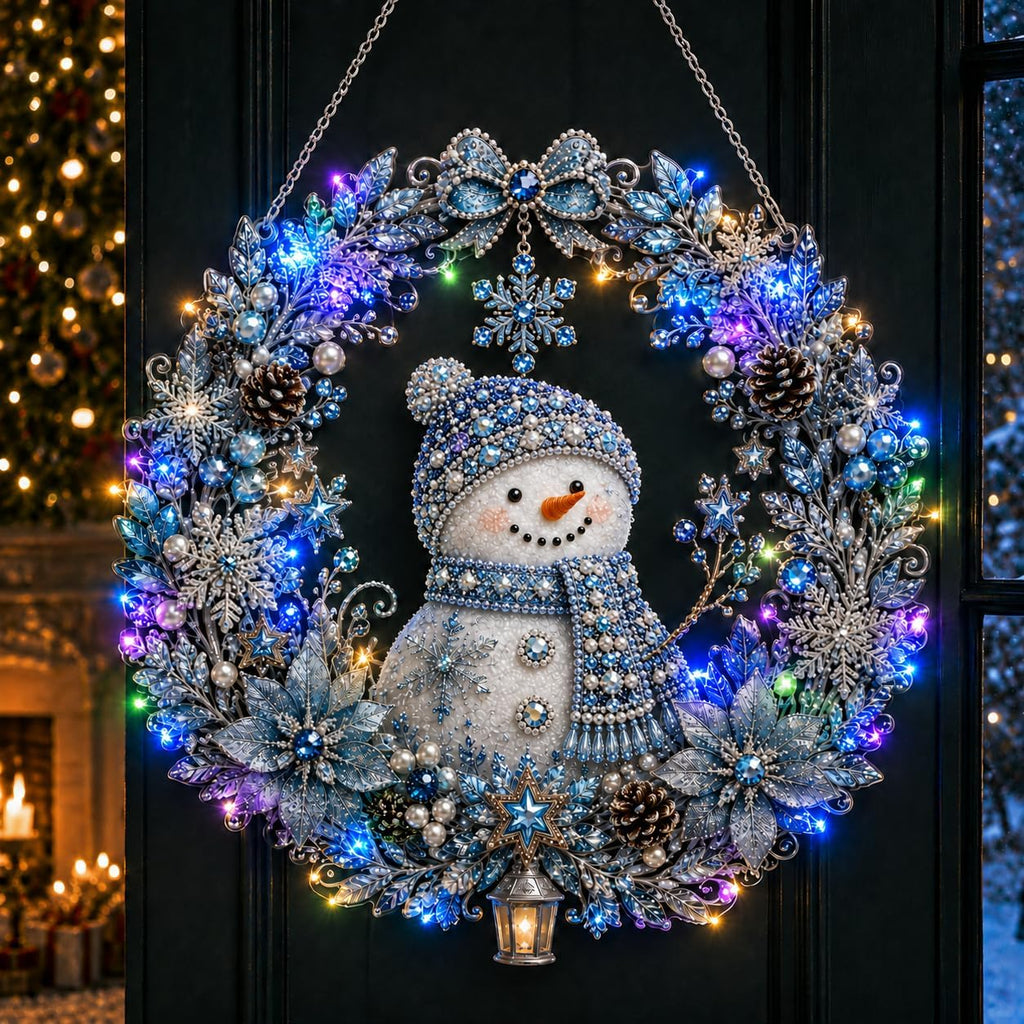 Christmas Pearl Diamond Painting Kit with LED String Lights (SNM 1, 9.84in)