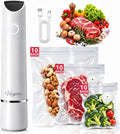 60kPa Compact Food Vacuum Sealer Kit with 30 Reusable Bags-10S/M/L