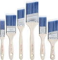 Bates- Paint Brushes, 6 Pack, Treated Wood Handle, Paint Brushes for Walls