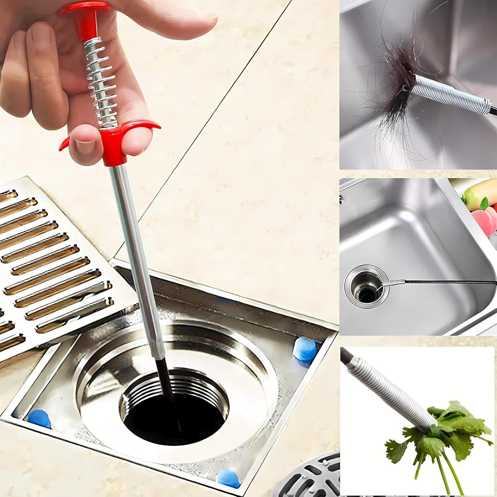 Drain Snake, Drain Clog Remover - Gutter Cleaning Tools Drain Cleaner for
