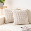 MIULEE Pack of 2 Corduroy Decorative Throw Pillow Covers 18x18 Inch Soft Boho