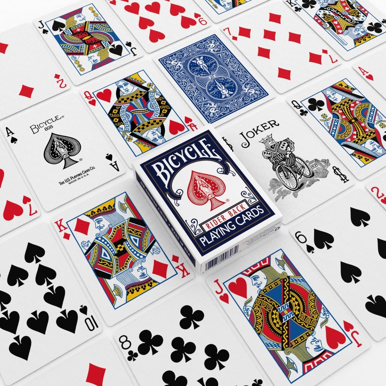 Bicycle Rider Back Playing Cards, Standard Poker Size Deck of Cards, Red &