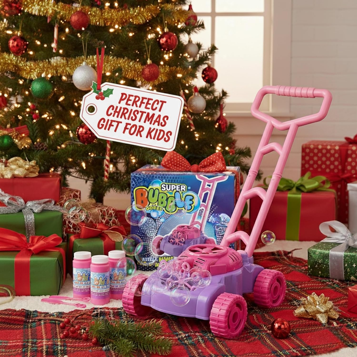 ArtCreativity Bubble Lawn Mower for Toddlers 1-3, Bubble Machine for