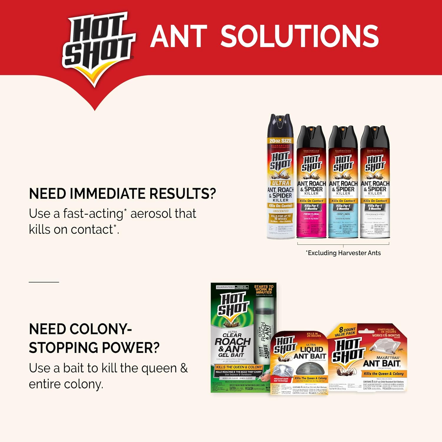 Hot Shot MaxAttrax Ant Bait 8 Count, Child-Resistant Bait Stations