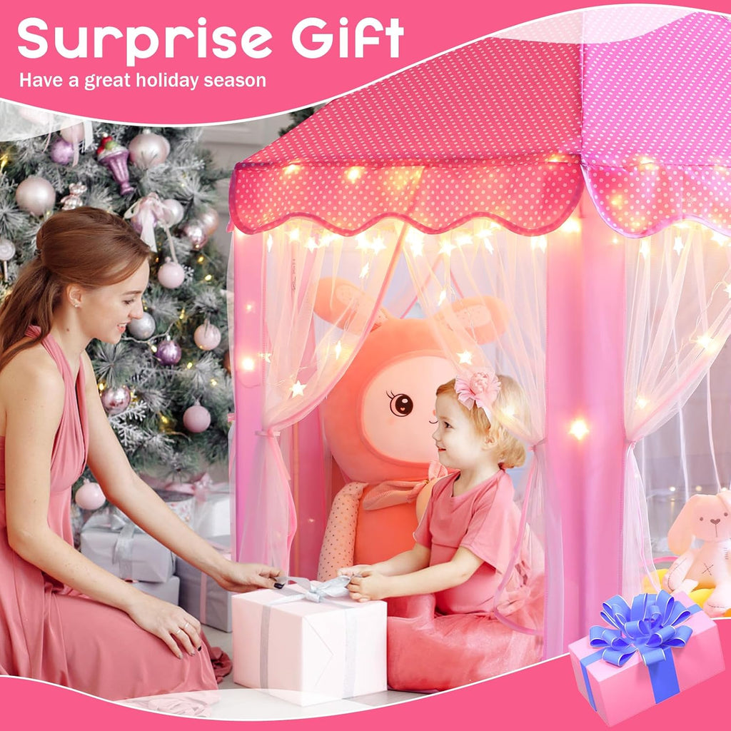 Monobeach Princess Tent Girls Large Playhouse Kids Castle Play Tent with Star