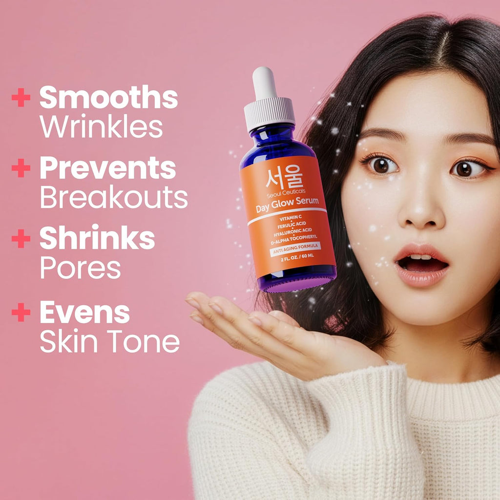 SeoulCeuticals Korean Skin Care 20% Vitamin C Hyaluronic Acid Serum + CE