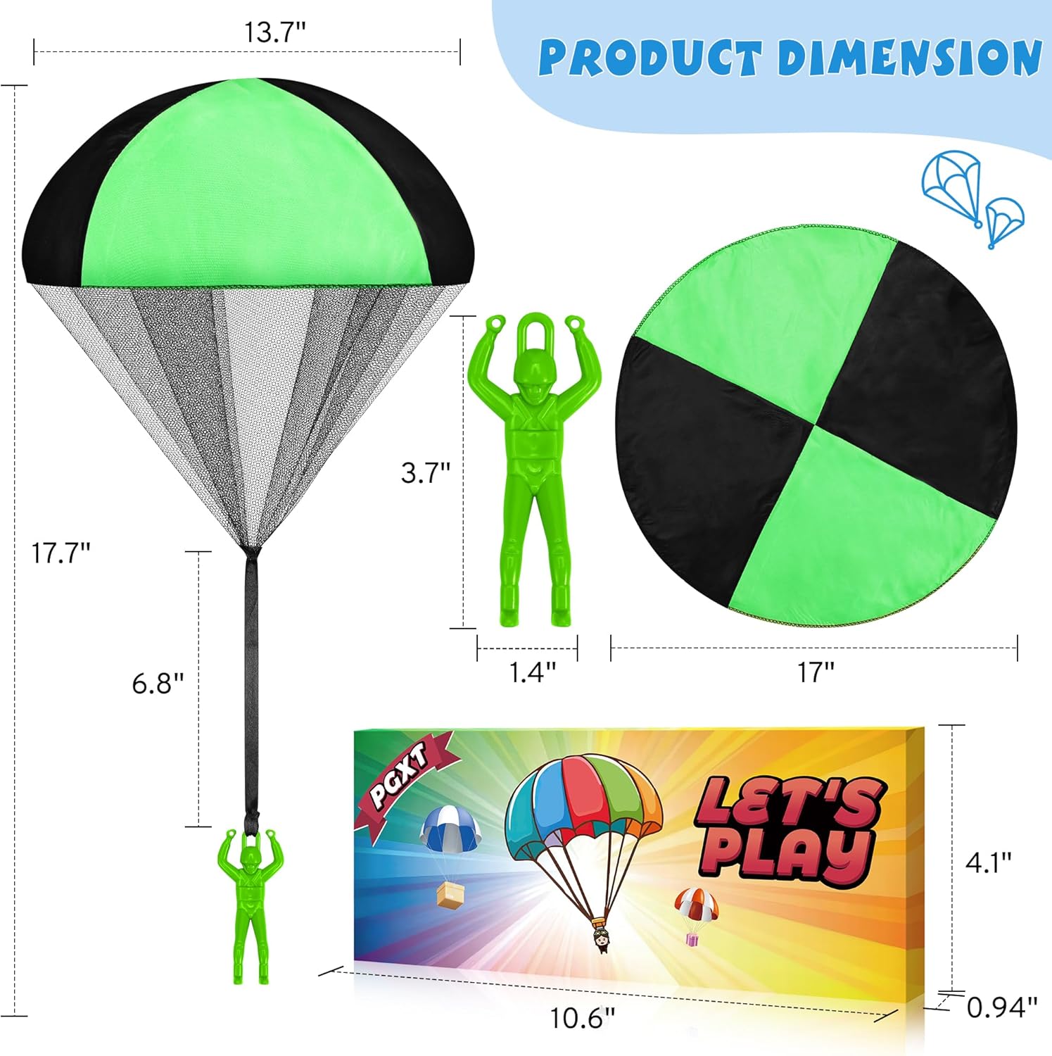 Parachute Toy for Kids, Outdoor Toys Flying Parachute Men, Inside & Outside