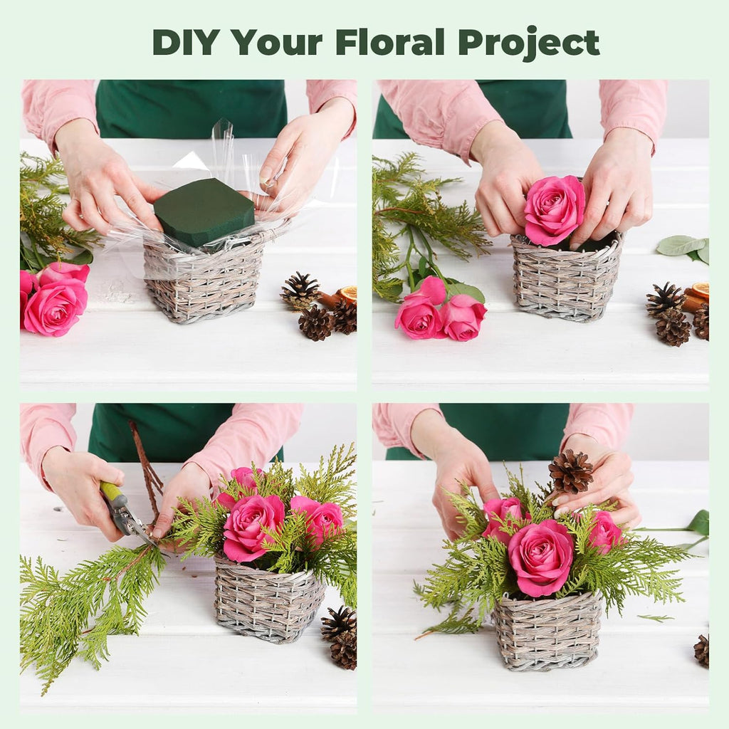Upgraded 6 Pack Floral Flower Foam Blocks, Green Plant Foam for Flower