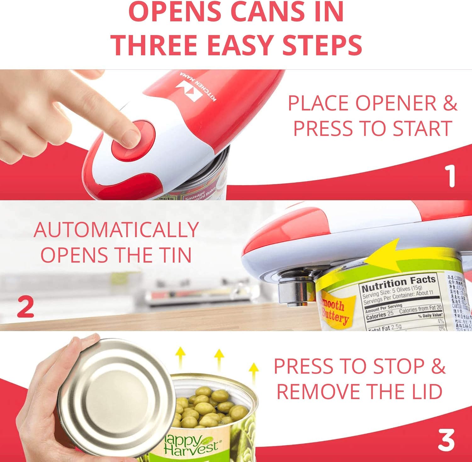 Kitchen Mama Auto Electric Can Opener: Open Your Cans with A Simple Press of