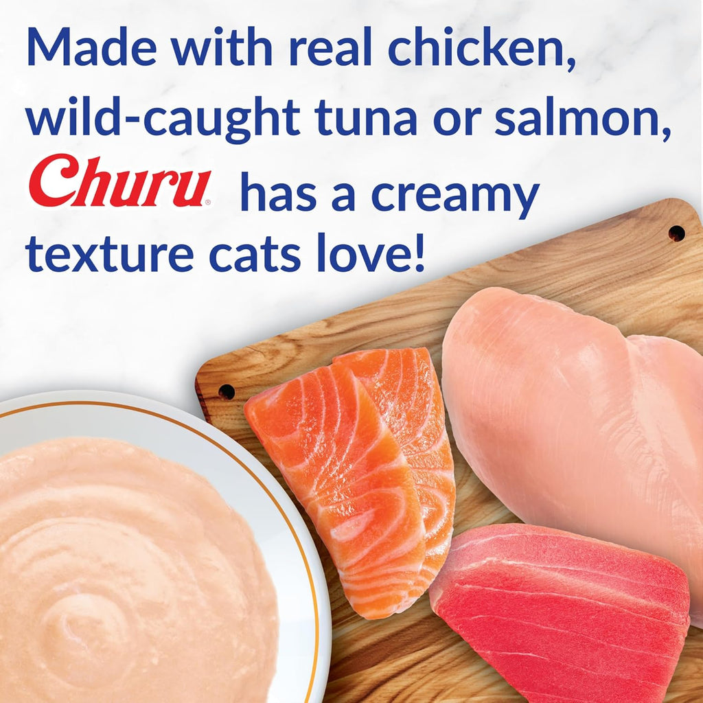INABA Churu Cat Treats, Grain-Free, Lickable, Squeezable Creamy Pur̩e Cat