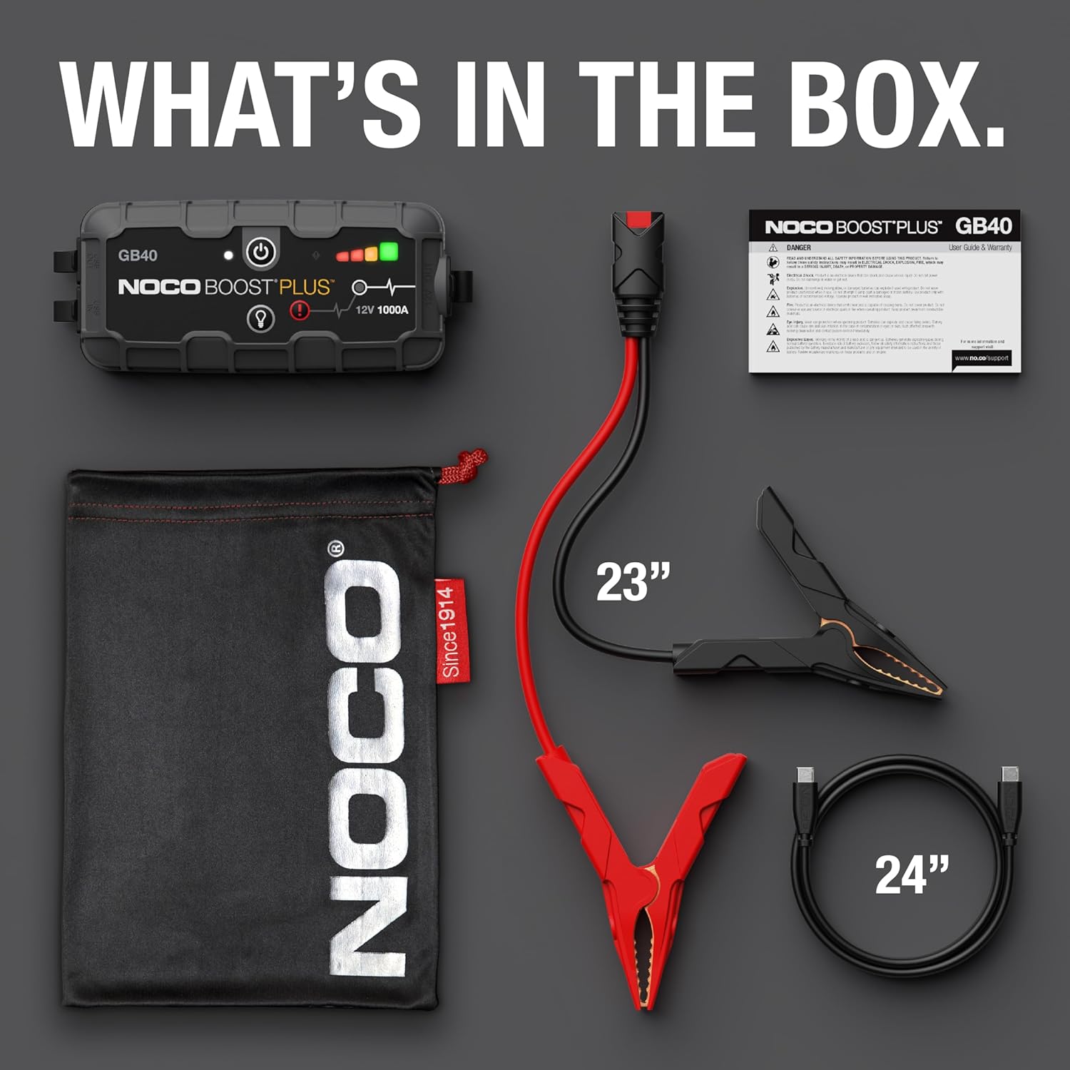 NOCO Boost GB40: 1000A UltraSafe Jump Starter ‰ÛÒ 12V Lithium Battery Booster