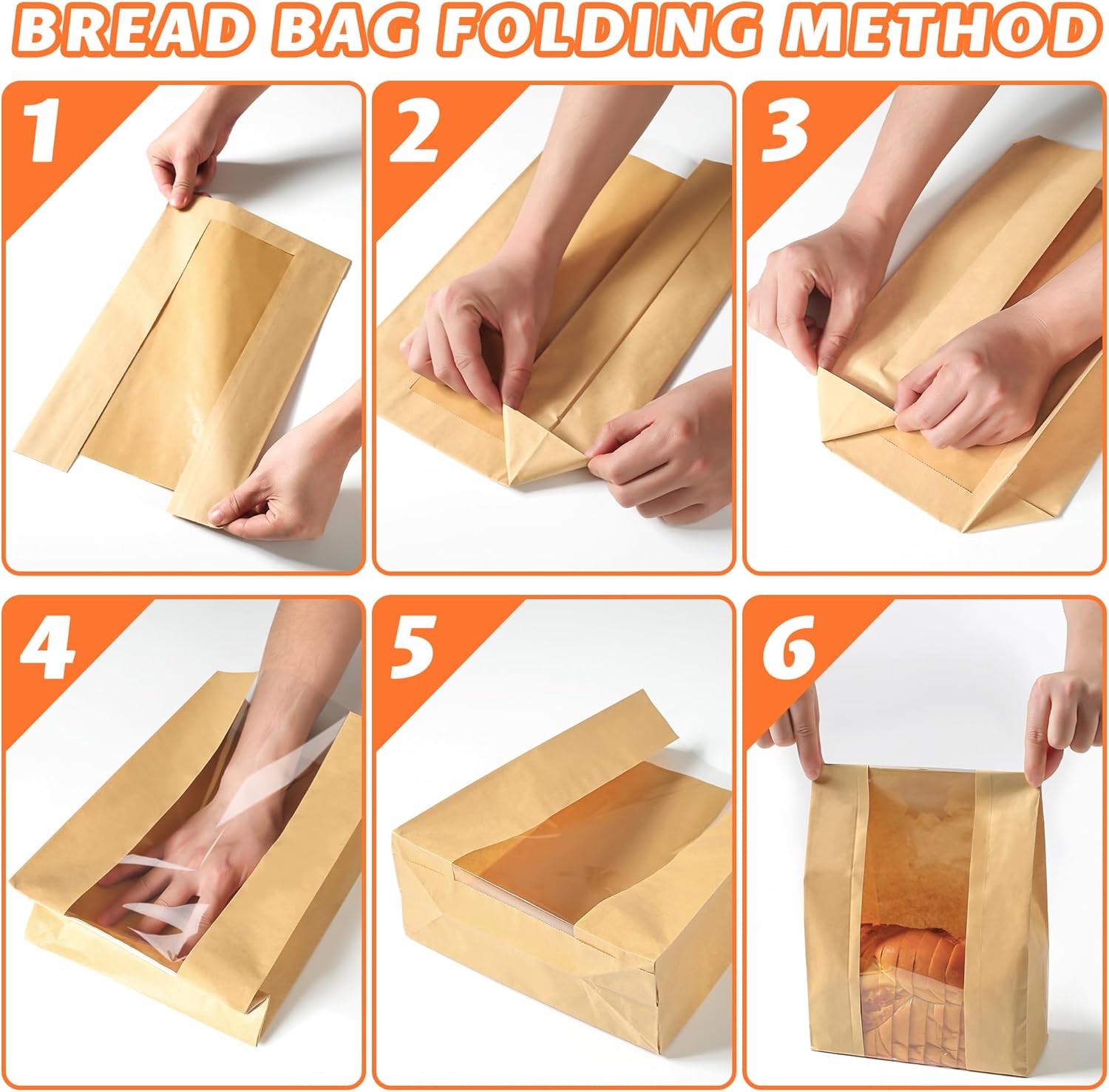 50 Pcs Bread Bags for Homemade Bread, Sourdough Paper With Window, 50%