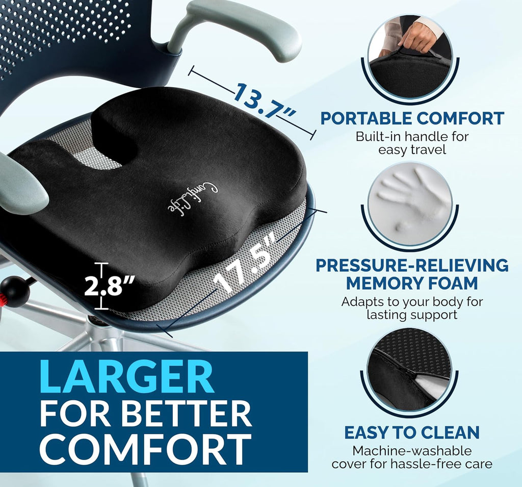 ComfiLife Premium Gel & Memory Foam Seat Cushion ‰ÛÒ Doctor Recommended